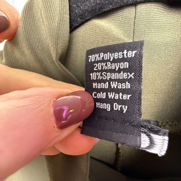 Set of 2: Clara Sun Woo Mini Dresses Womens Small Olive Green Black Mockneck - Picture 10 of 12